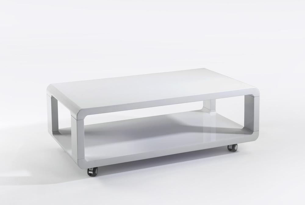 LEONA 01 coffee table highgloss white varnished 105 x 58, H 38 cm